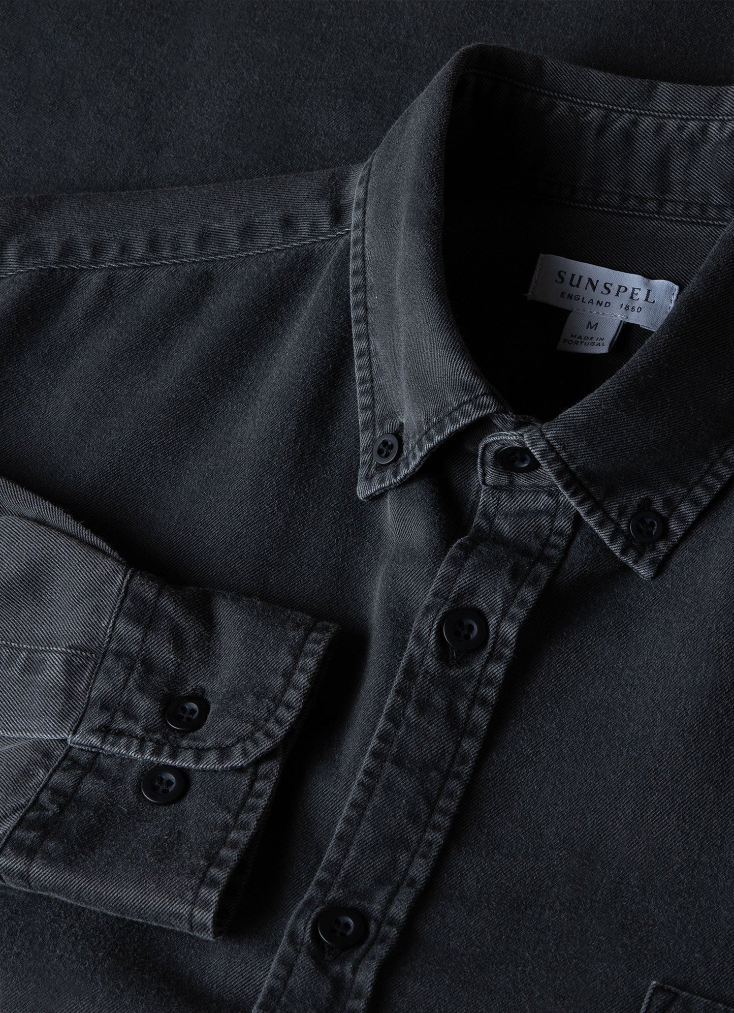 Mens Button Down Denim Shirt In Black Denim Wash Msht2062B Bkbh