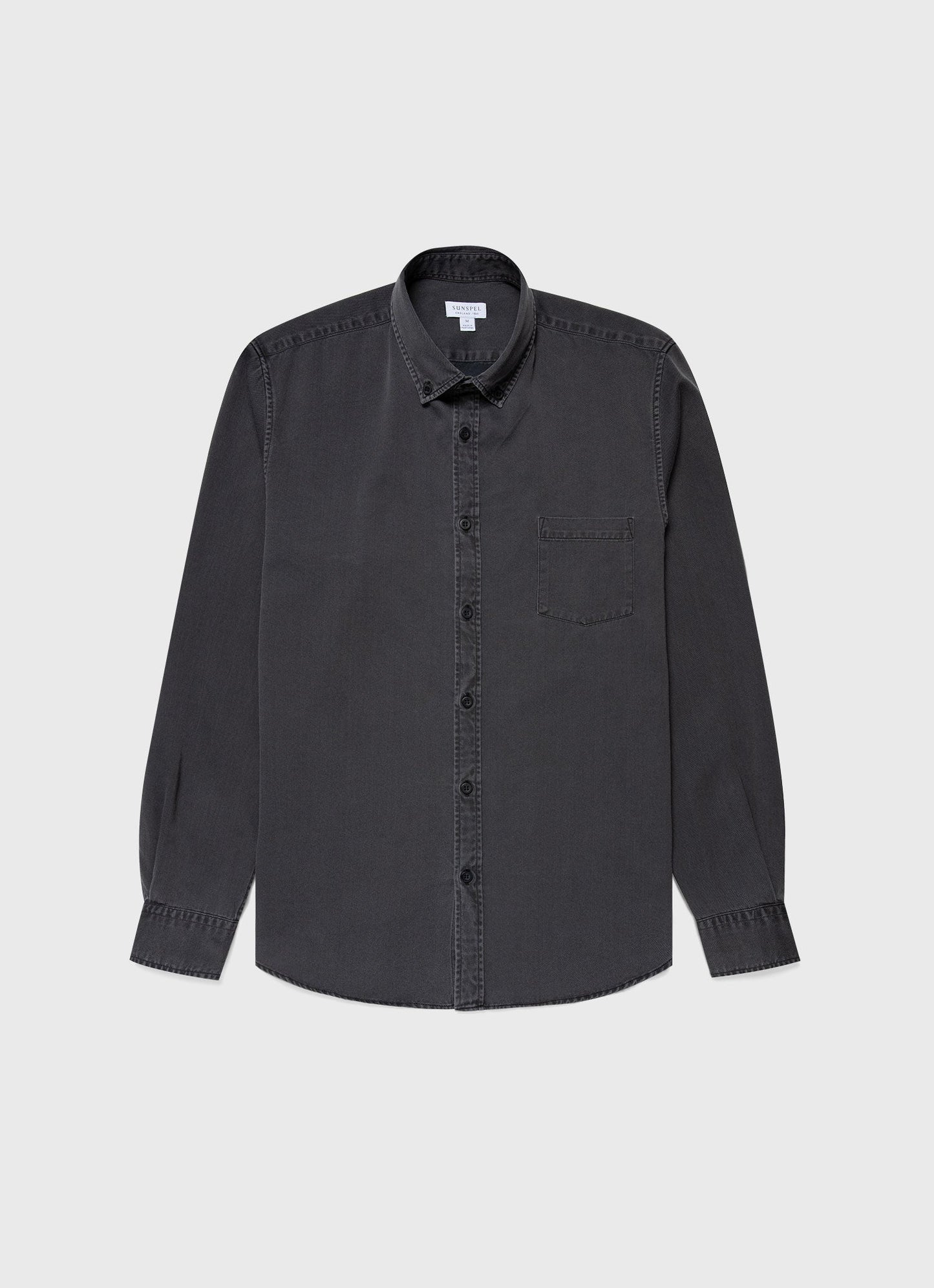 Mens Button Down Denim Shirt In Black Denim Wash Msht2062B Bkbh