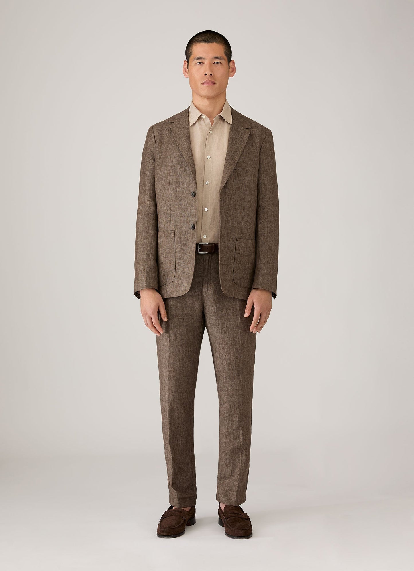 Mens Linen Shirt In Hazelwood Msht2106 Brgt