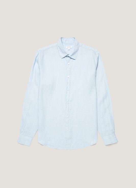 Mens Linen Shirt In Light Blue Msht2106 Buwg