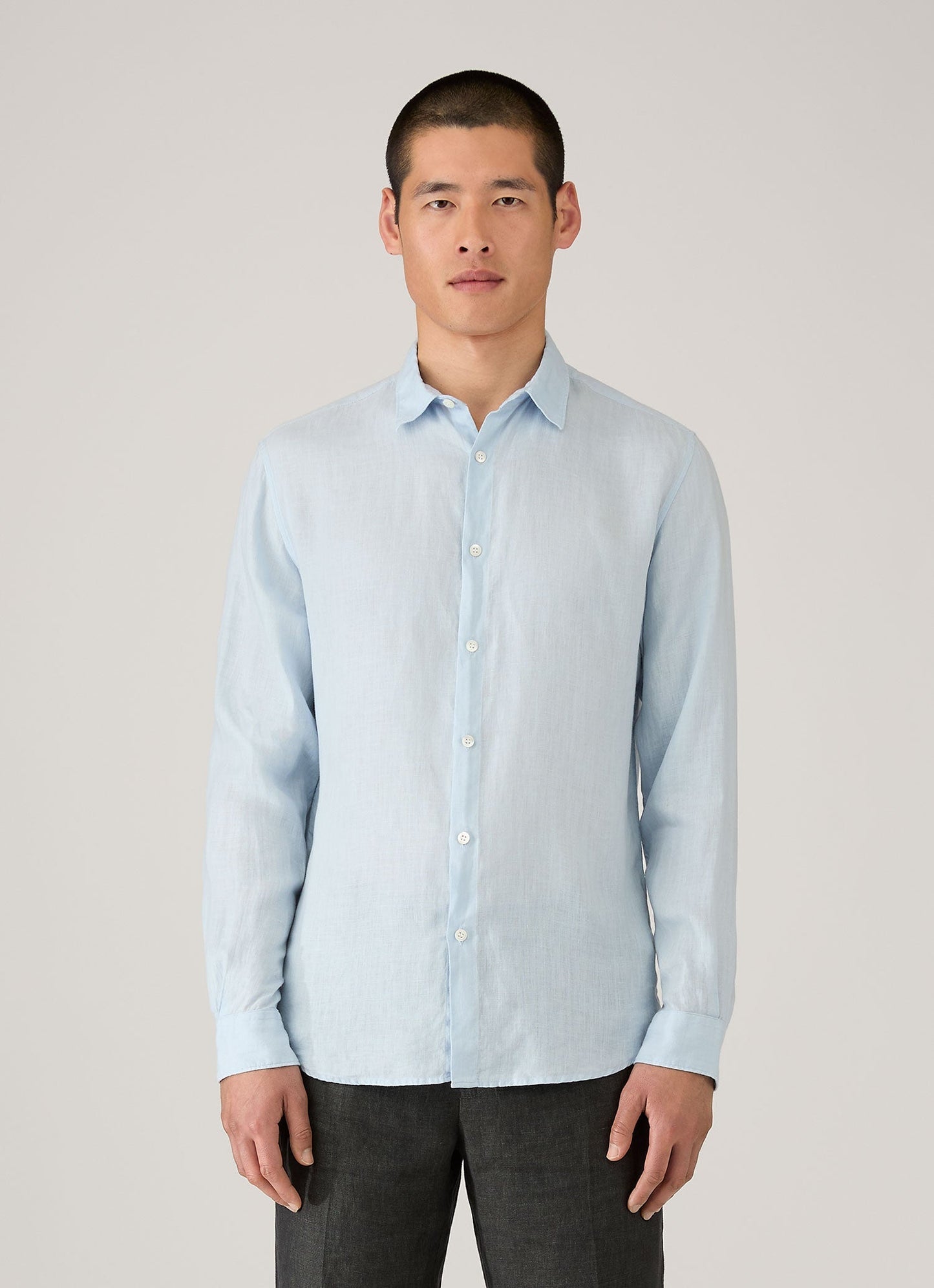 Mens Linen Shirt In Light Blue Msht2106 Buwg
