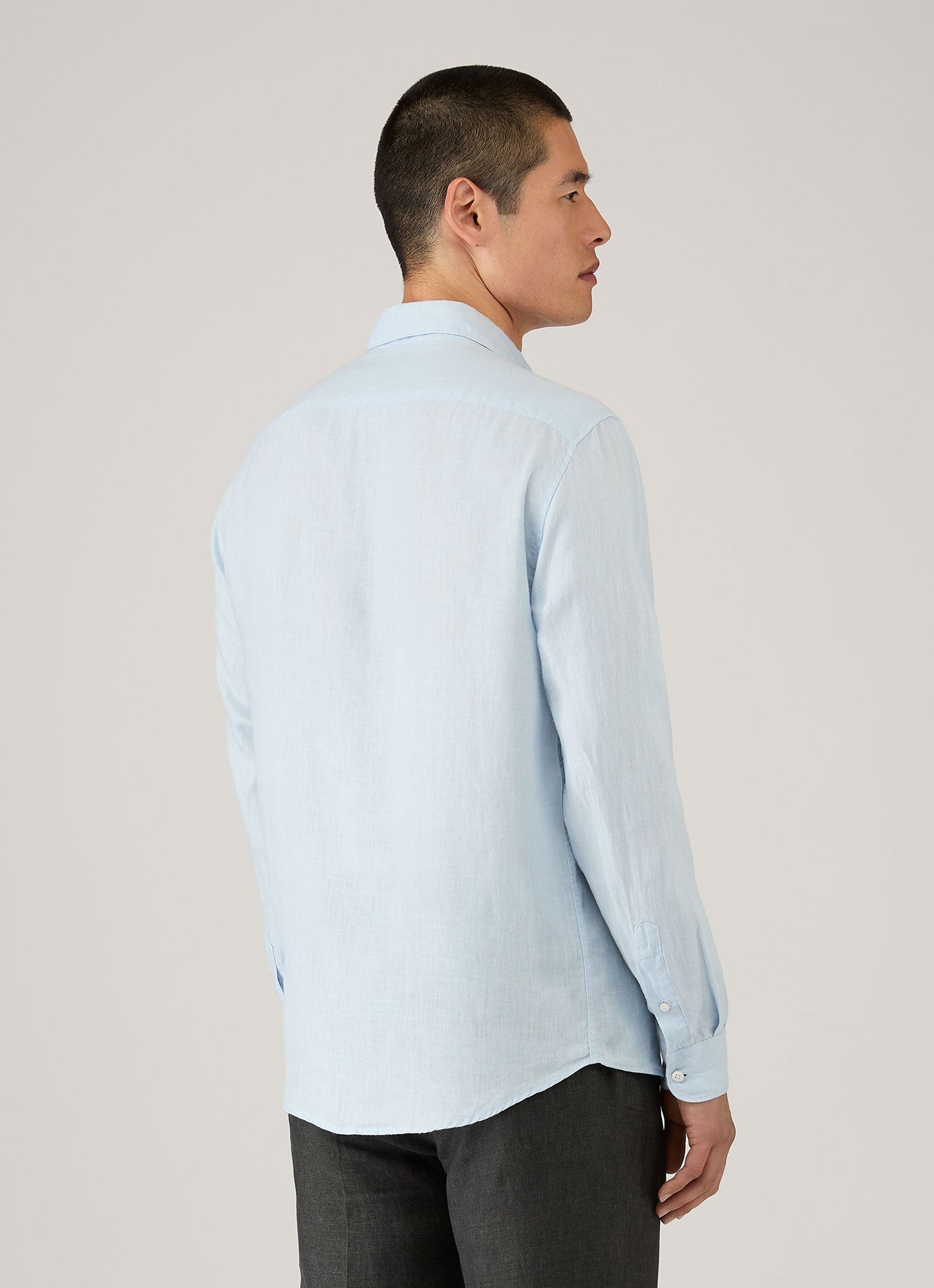 Mens Linen Shirt In Light Blue Msht2106 Buwg