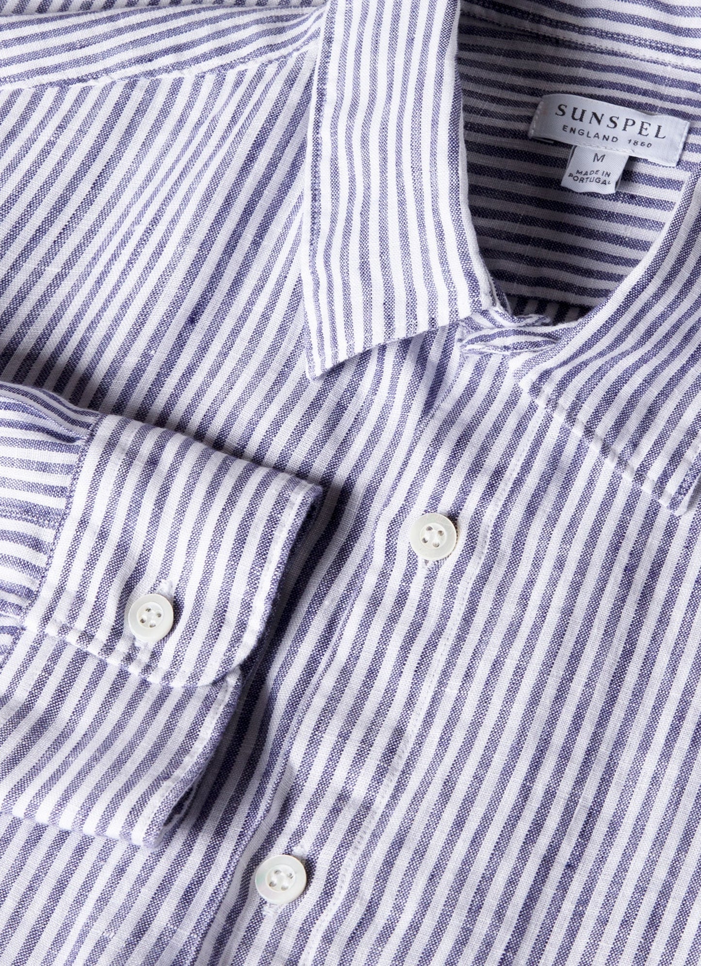 Men S Linen Long Sleeve Shirt In Navy White Linen Stripe Msht2061 Stib