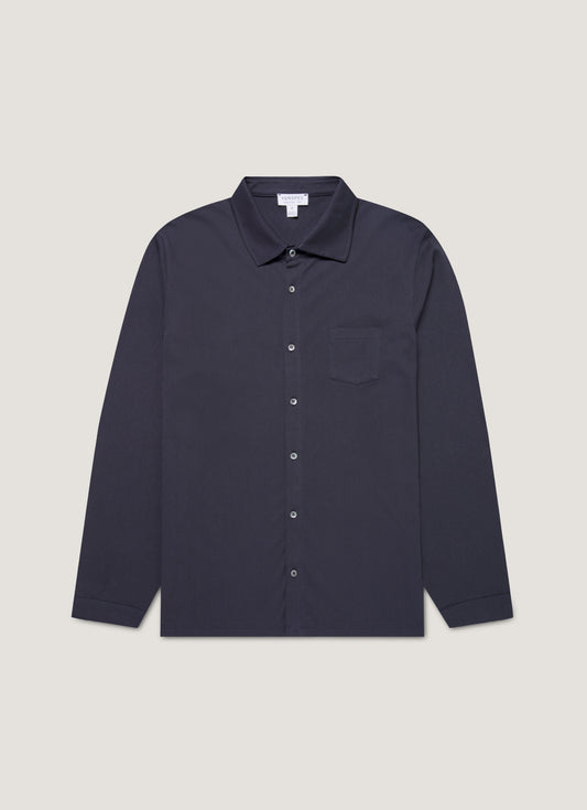 Mens Formal Riviera Shirt In Navy Msht2121 Buaa