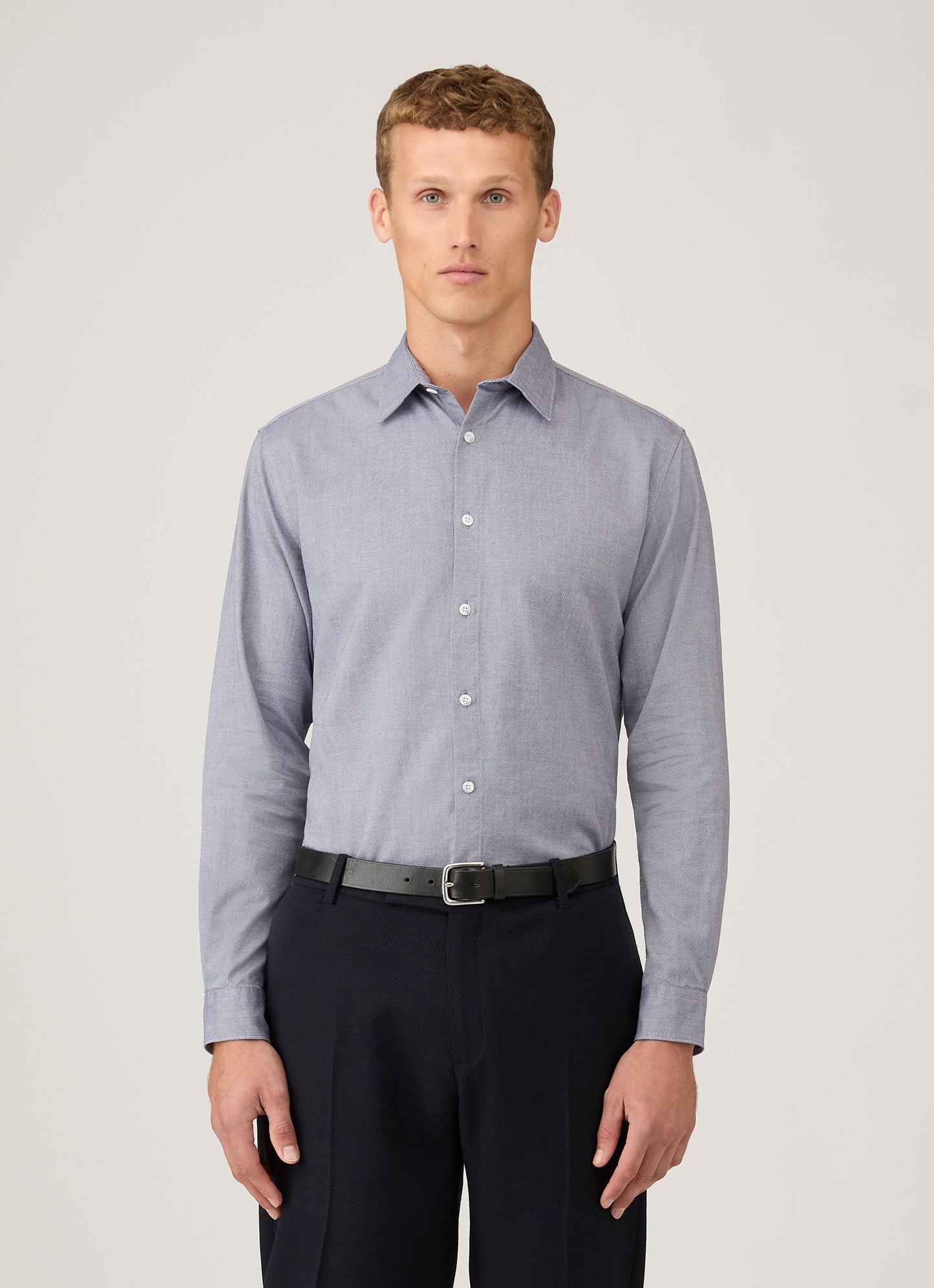 Mens Oxford Shirt In Dark Blue Msht2127 Bunu