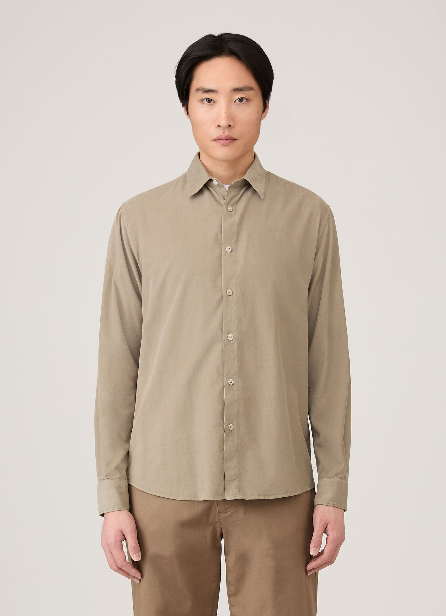 Mens Fine Cord Shirt In Fog Msht2130 Gyff
