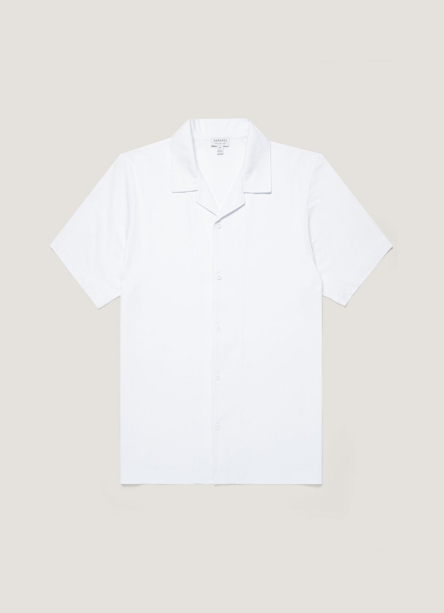 Mens Riviera Camp Collar Shirt In White Msht2147 Whaa