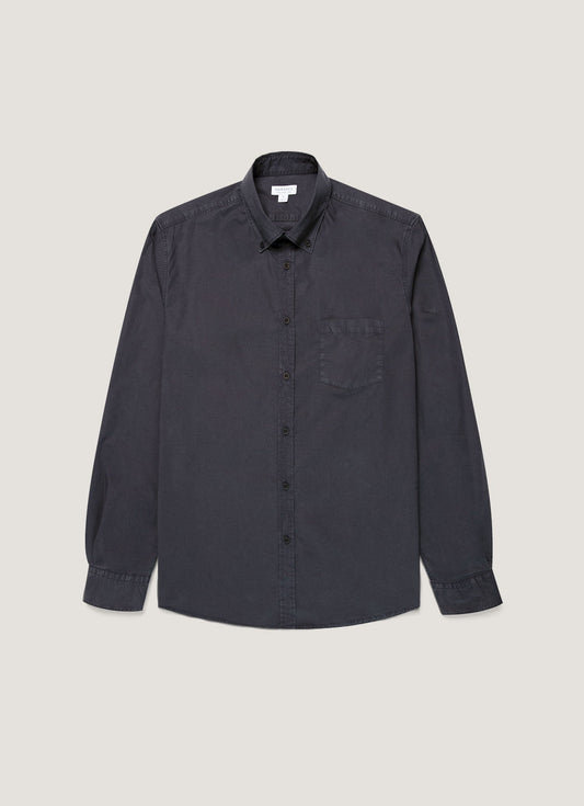 Mens Button Down Poplin Shirt In Navy Msht2148 Buaa