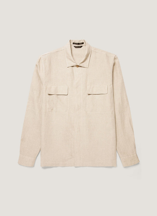 Mens Linen Overshirt In Sand Msht2152 Brbd