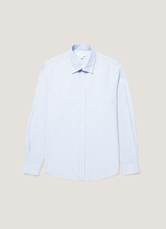 Mens Poplin Shirt In White Blue Navy Msht2153 Stoj
