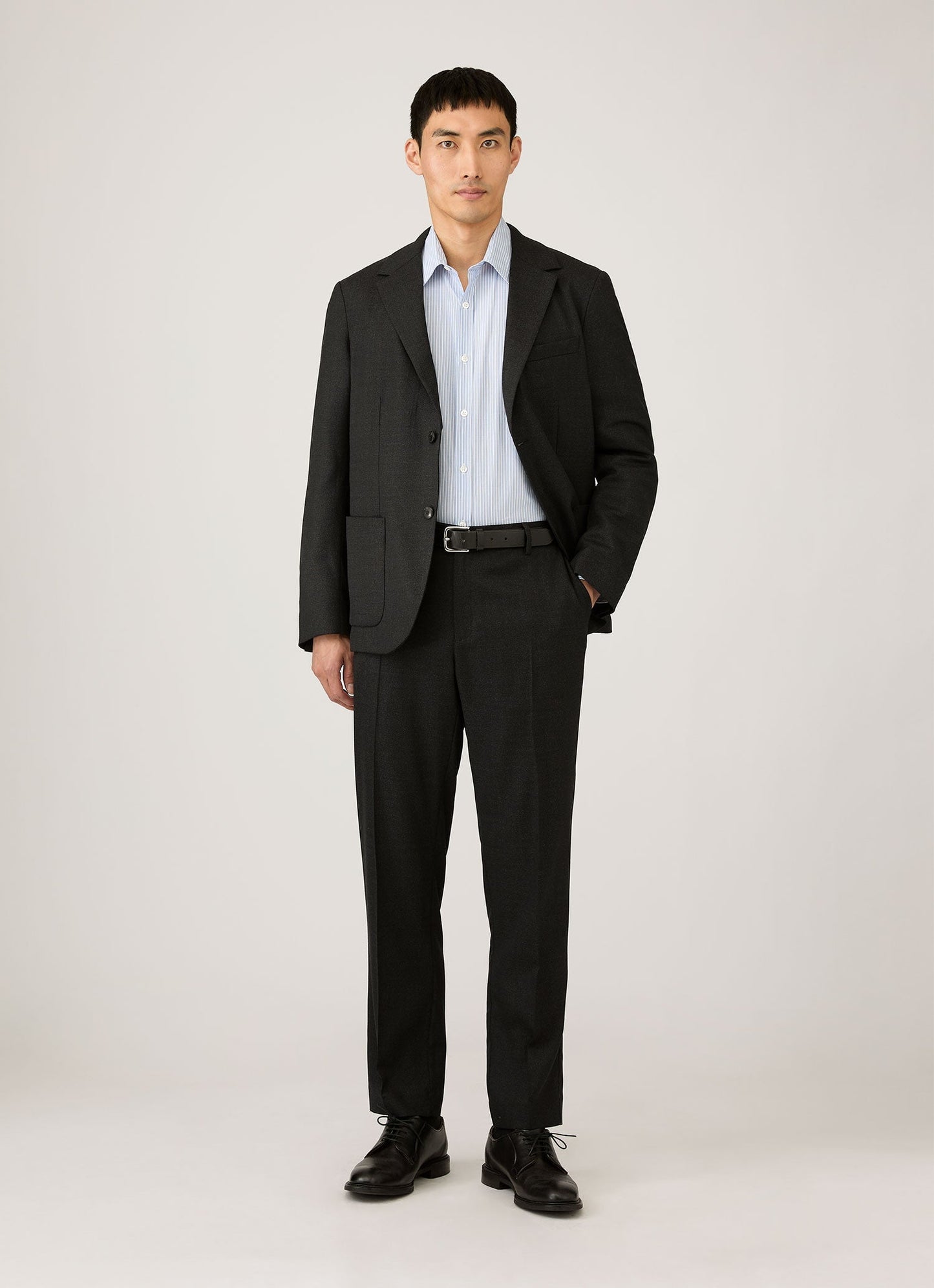 Mens Poplin Shirt In White Blue Navy Msht2153 Stoj