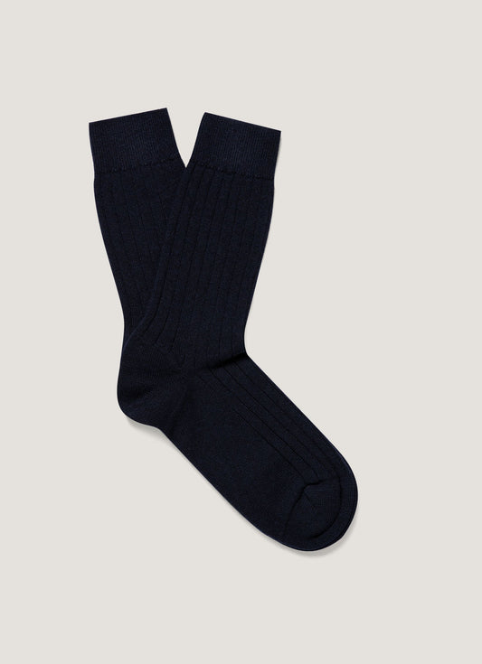 Cashmere Bed Socks In Navy