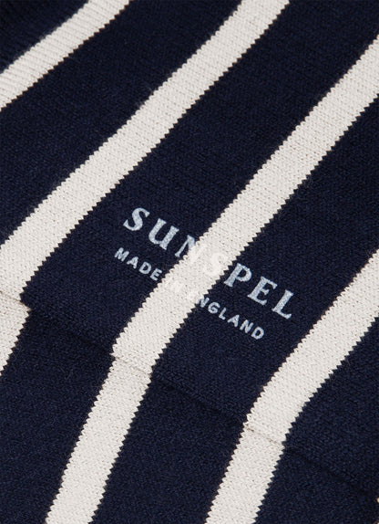 Men's Cotton Socks in Navy/Archive White