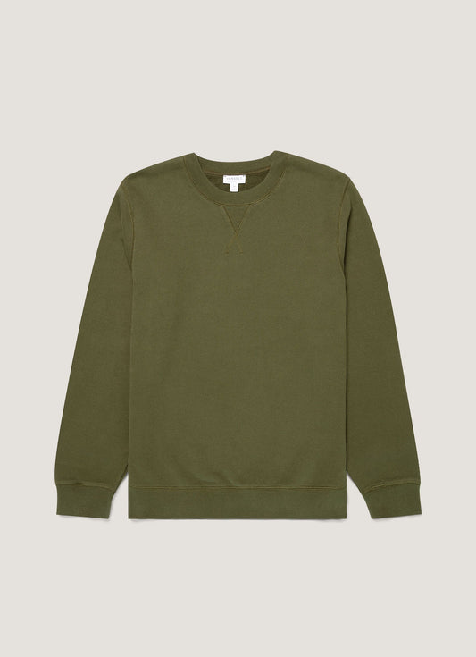 Mens Loopback Sweatshirt In Deep Olive Mswe1516 Gniz