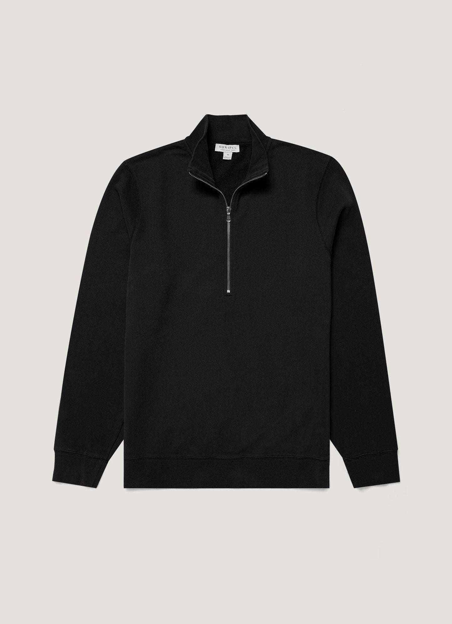 Mens Half Zip Loopback Sweatshirt In Black