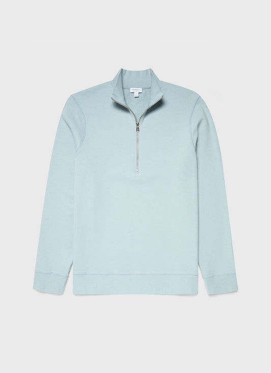 Mens Half Zip Loopback Sweatshirt In Blue Sage Mswe1546 Busy
