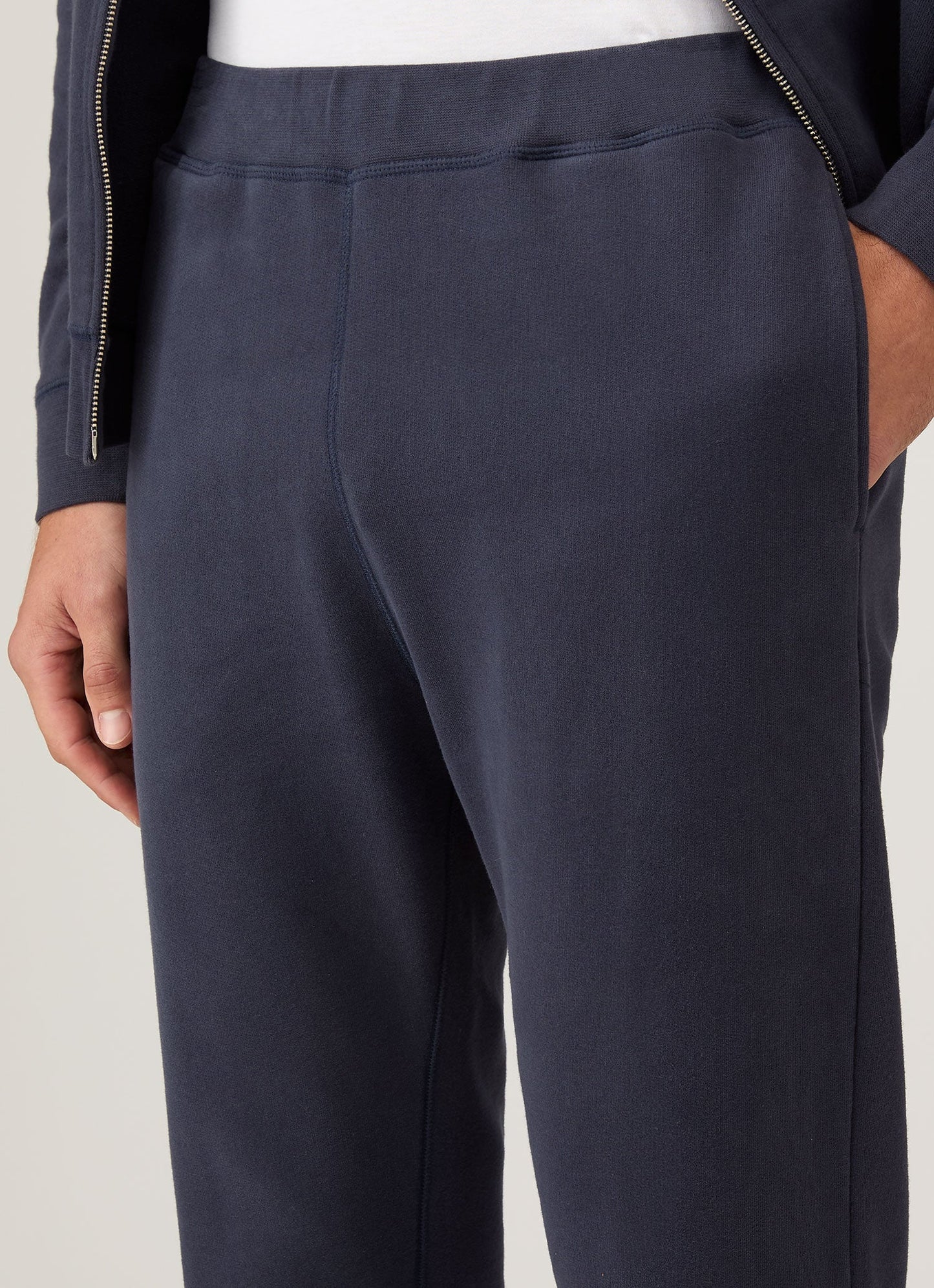 Mens Cotton Loopback Track Pant In Navy