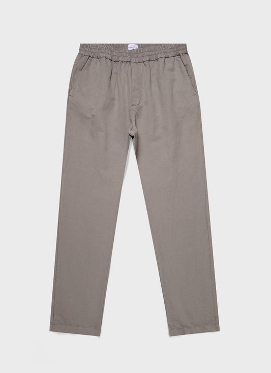 Mens Cotton Linen Drawstring Trouser In Pewter Mtrs3032 Gyey