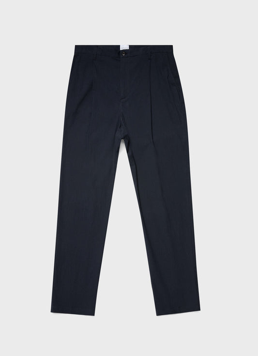 Men S Seersucker Pleat Trouser In Navy Mtrs3067 Buaa
