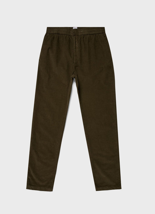 Mens Cellular Cord Drawstring Trouser In Dark Olive Mtrs3079 Gngw