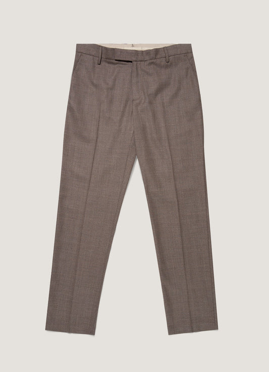 Mens Lightweight Travel Wool Trouser In Light Coffee Melange Mtrs3109 Brfx