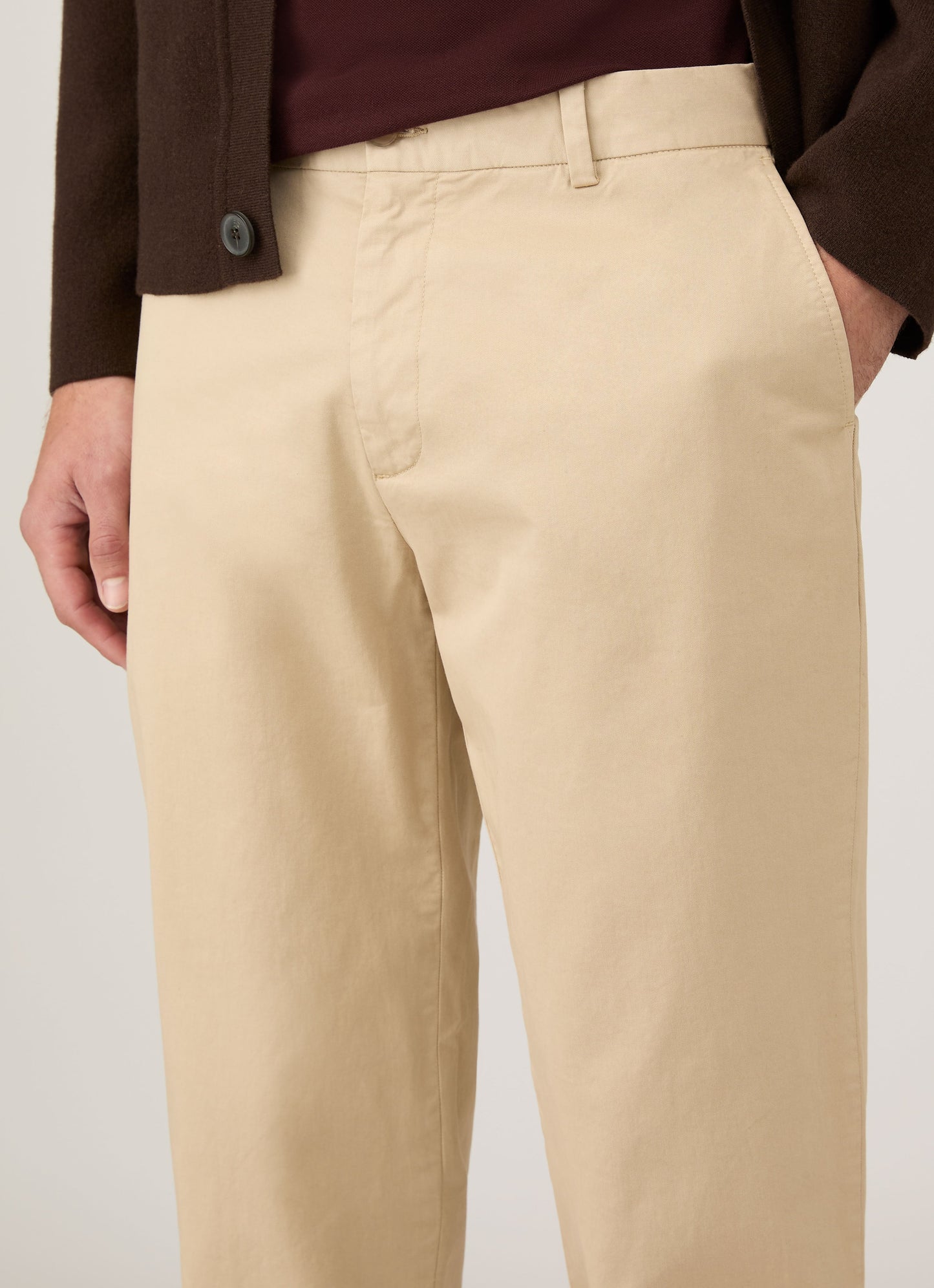 Mens Regular Fit Chino In Light Stone Mtrs3113 Whbs