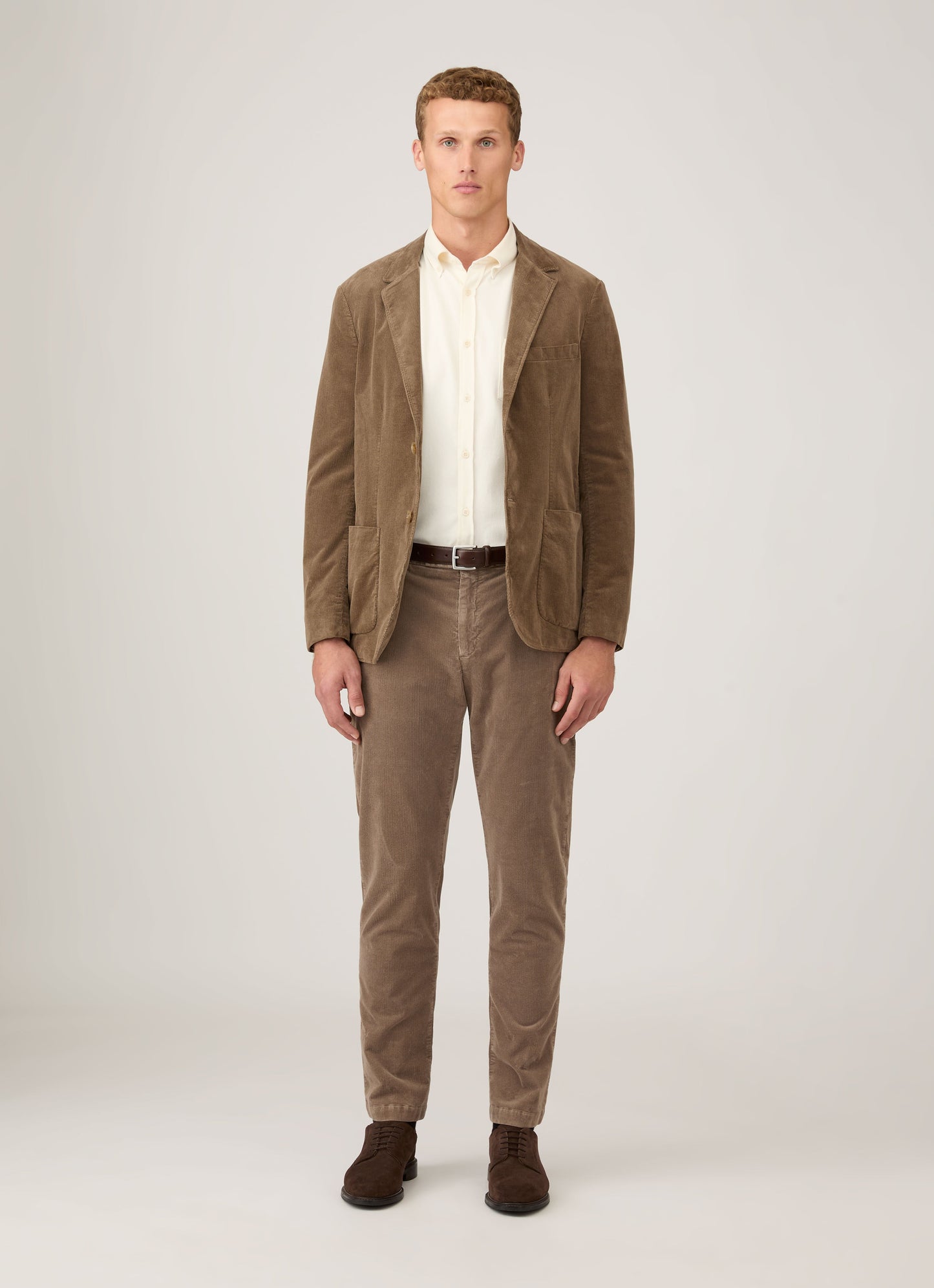 Mens Corduroy Trouser In Bark Mtrs3118 Brgc