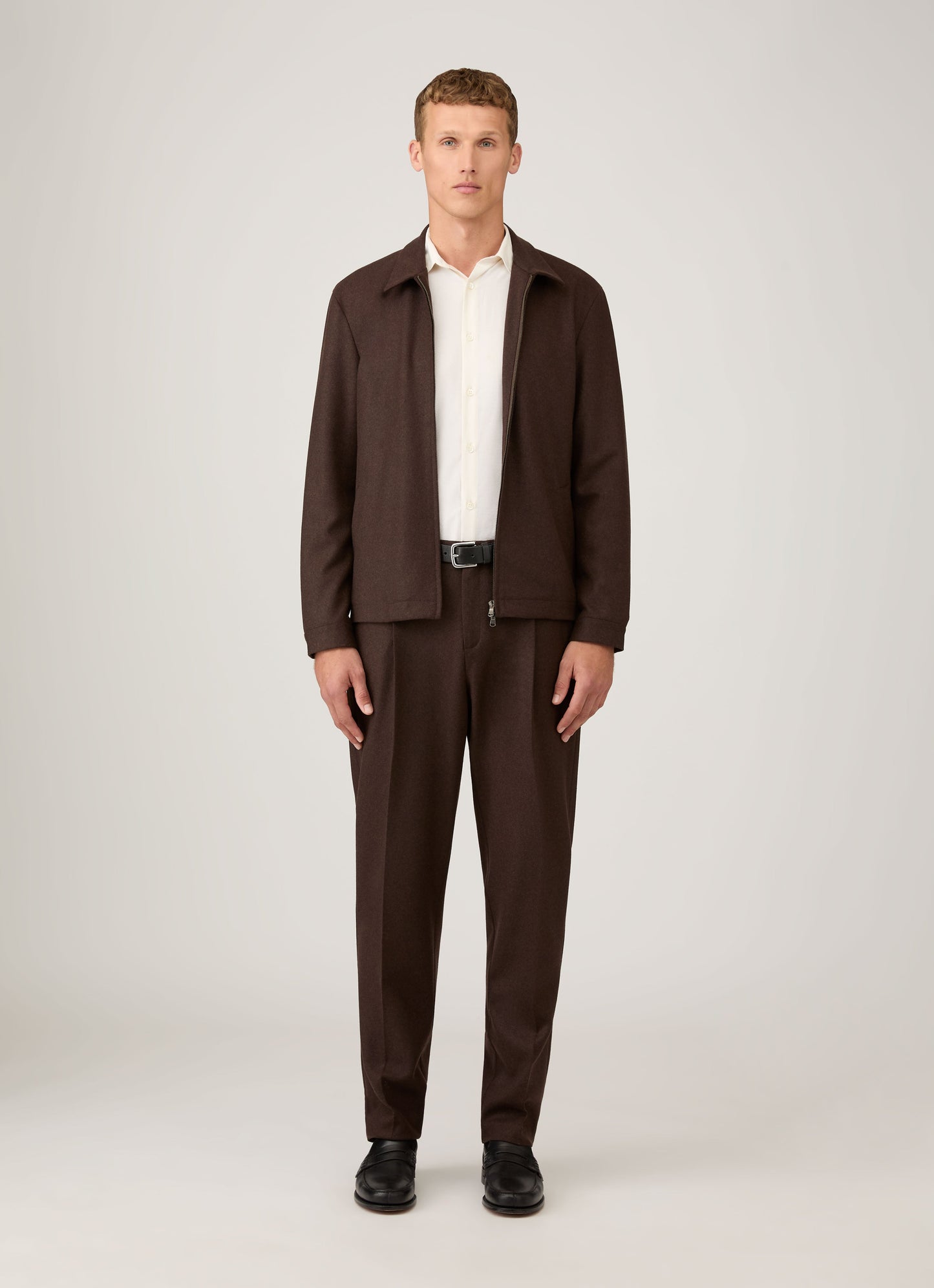Mens Boiled Wool Trouser In Truffle Mtrs3121 Brgd