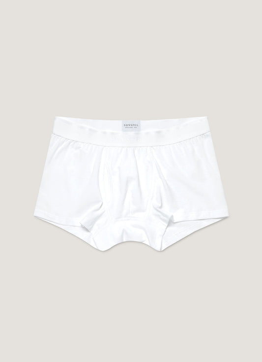Mens Superfine Cotton Trunks In White