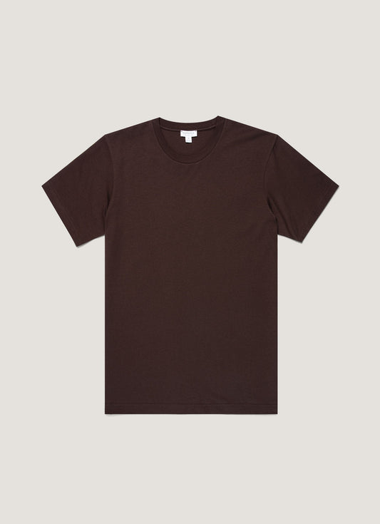 Mens Riviera Midweight Tshirt In Dark Chocolate Mtsh0007R Brgs