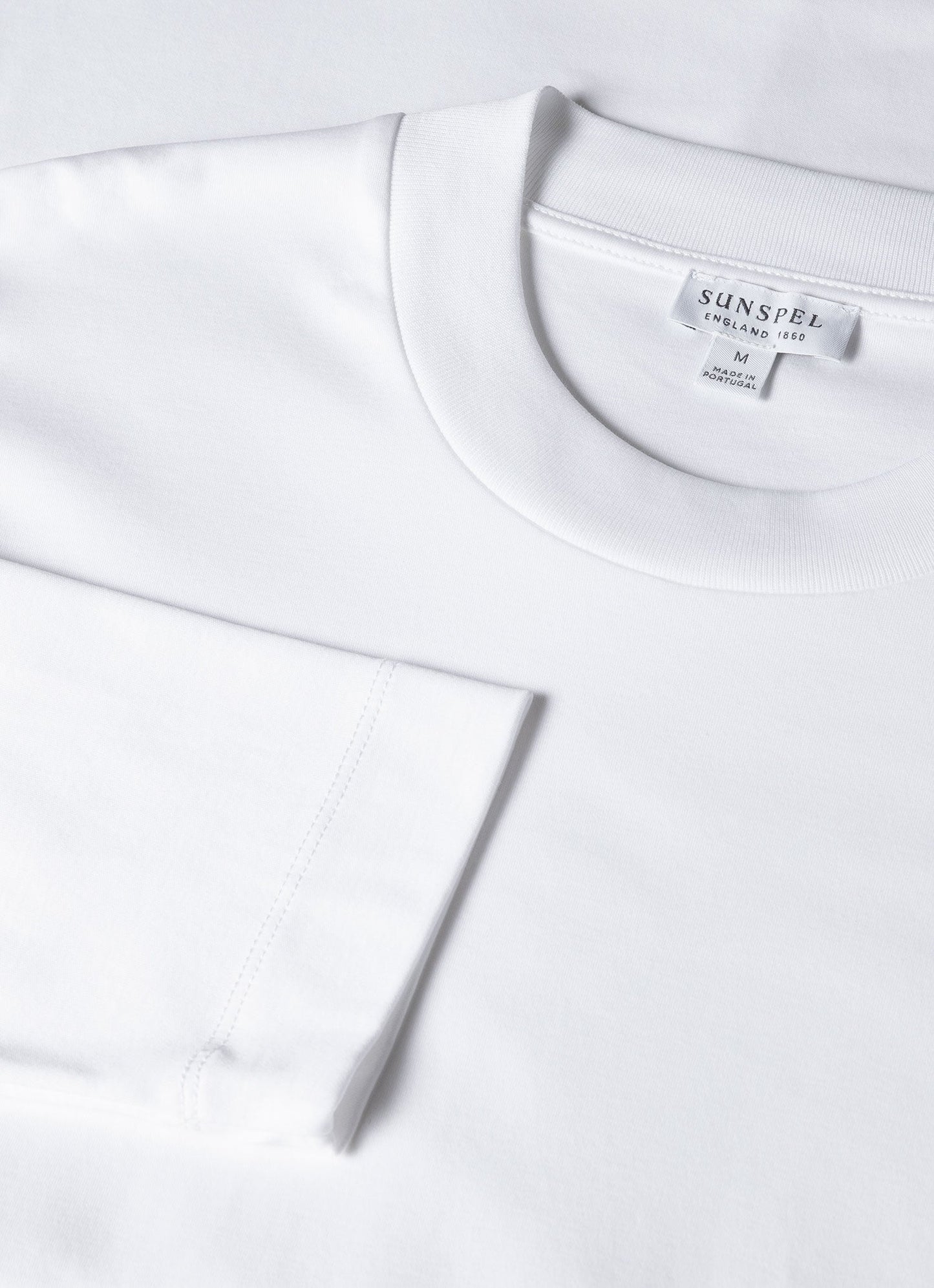 Mens Carbon Brushed Long Sleeve T Shirt In White Mtsh0137 Whaa