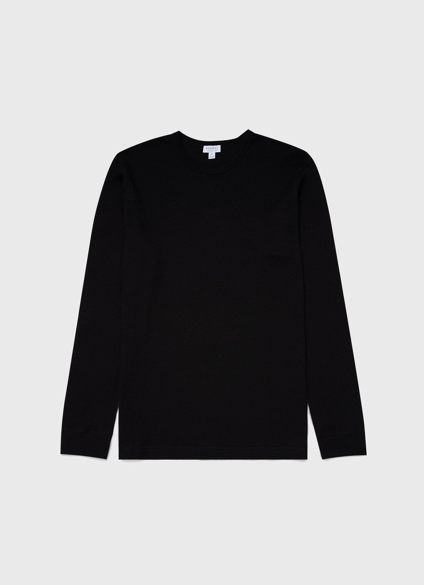 Mens Long Sleeve Waffle Tshirt In Black Mtsh0161 Bkaa