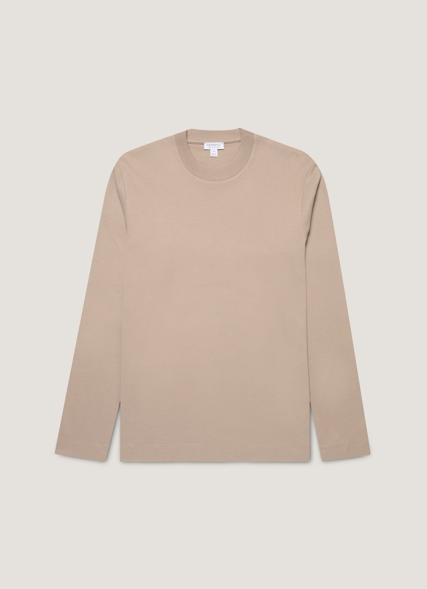 Mens Long Sleeve Heavyweight Tshirt In Mink Mtsh0182 Brgb