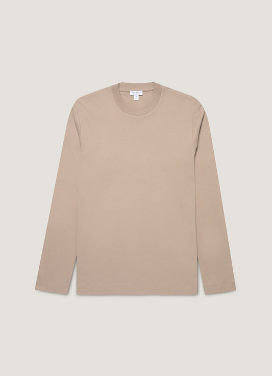 Mens Long Sleeve Heavyweight Tshirt In Mink Mtsh0182 Brgb