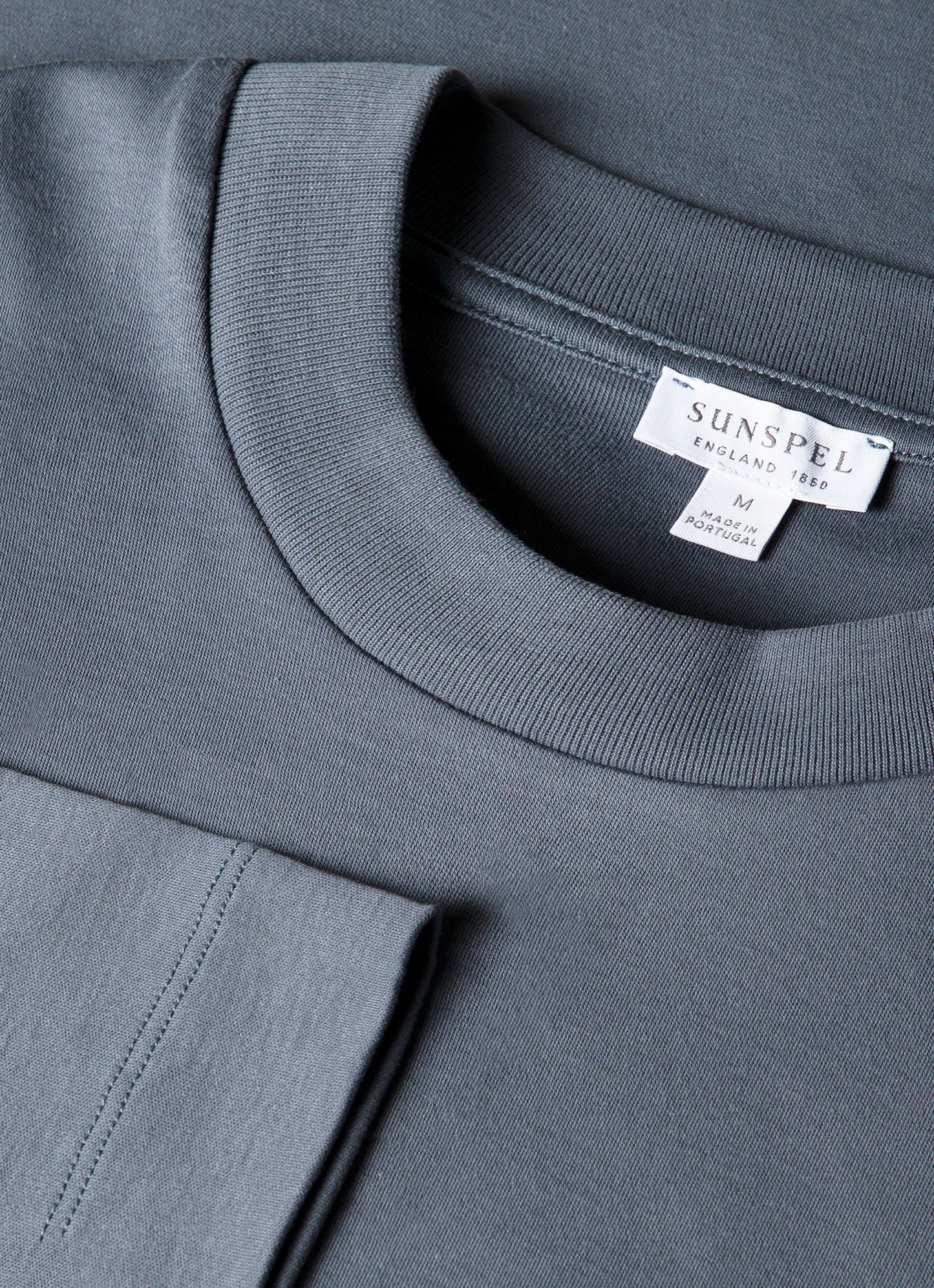Mens Long Sleeve Heavyweight Tshirt In Slate Blue Mtsh0182 Buua