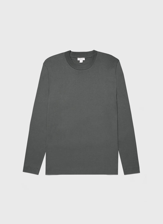 Mens Long Sleeve Heavyweight Tshirt In Drill Green Mtsh0182 Gnhv