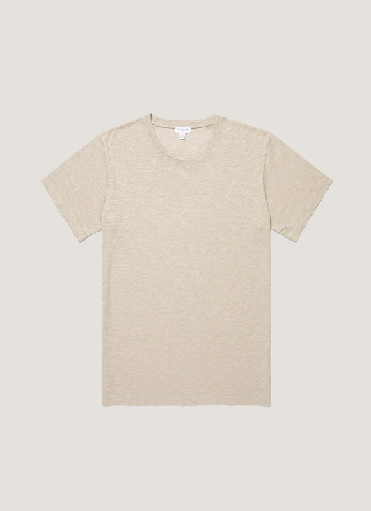 Mens Cotton Linen Tshirt In Ash Mtsh0192 Gyfi