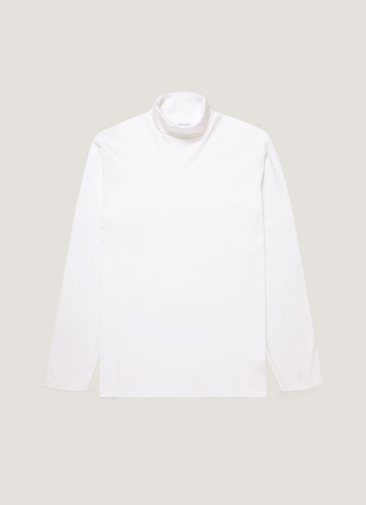 Mens Roll Neck Heavyweight Tshirt In White Mtsh0196 Whaa