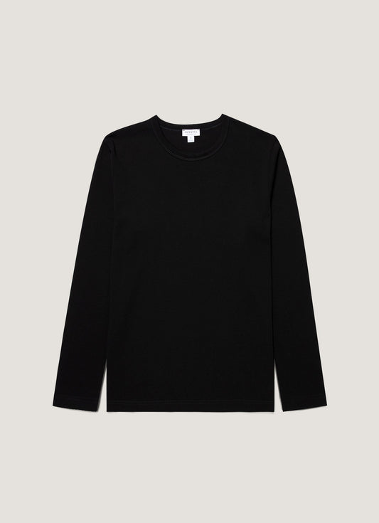Mens Long Sleeve Heavyweight Jersey Tshirt In Black Mtsh0206 Bkaa
