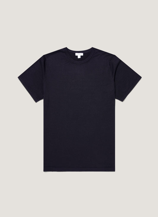 Mens Sea Island Cotton Knit Tshirt In Light Navy Mtsh8278 Buaf