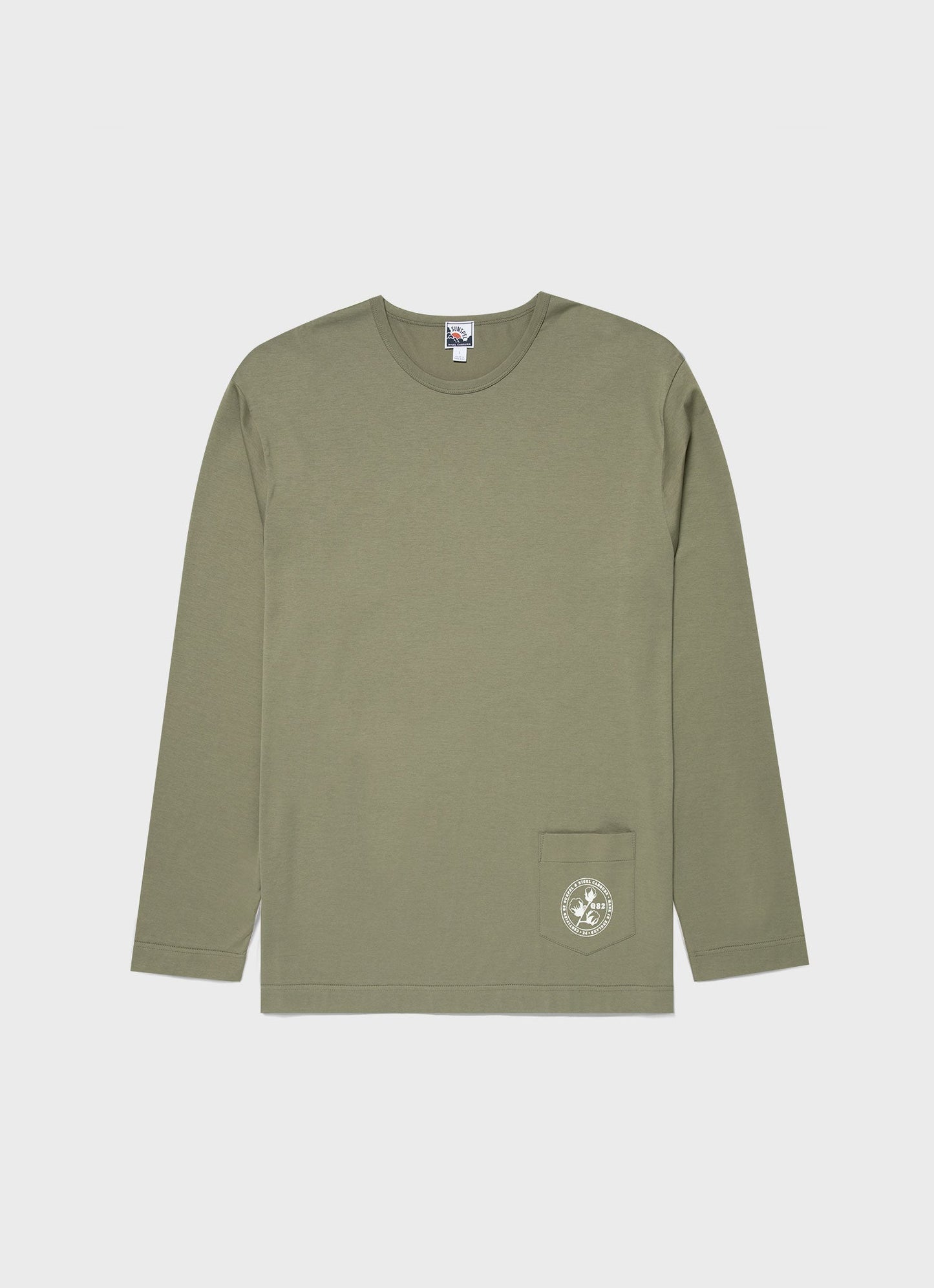 Mens Nigel Cabourn Long Sleeve Tshirt In Army Green Ncmtsh0172 Gnhj