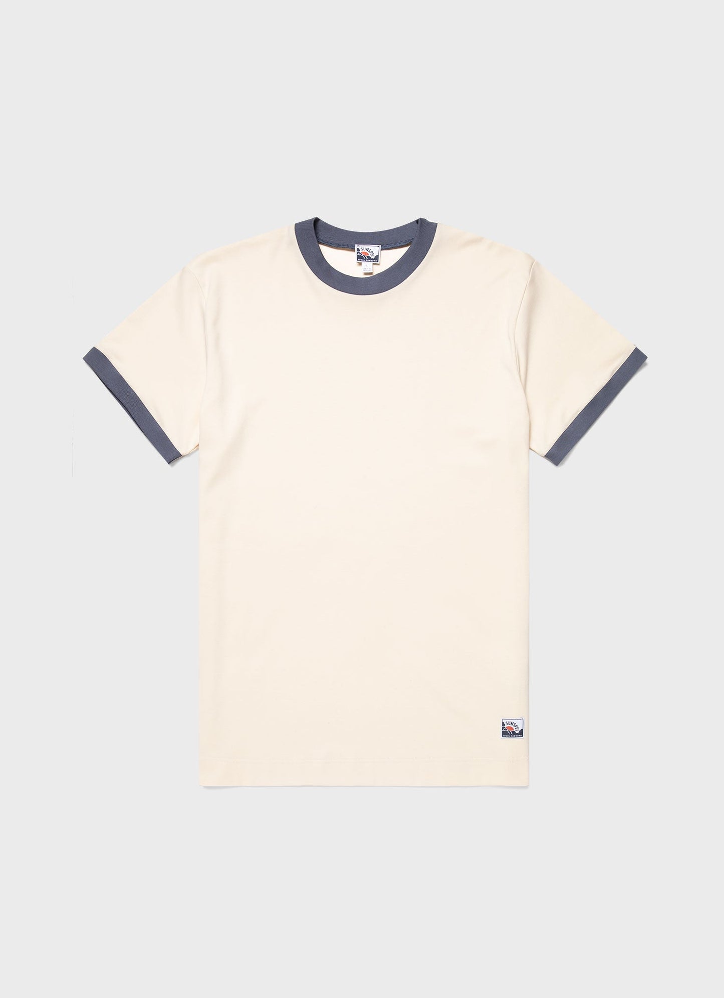 Mens Nigel Cabourn Carbon Brushed Tshirt In Undyed Ncmtsh0184 Nuab