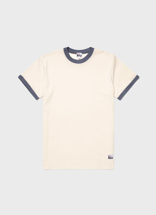 Mens Nigel Cabourn Carbon Brushed Tshirt In Undyed Ncmtsh0184 Nuab