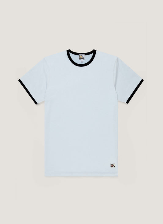 Mens Paul Weller Ringer Tshirt In Ice Blue Pwmtsh0135 Buxa