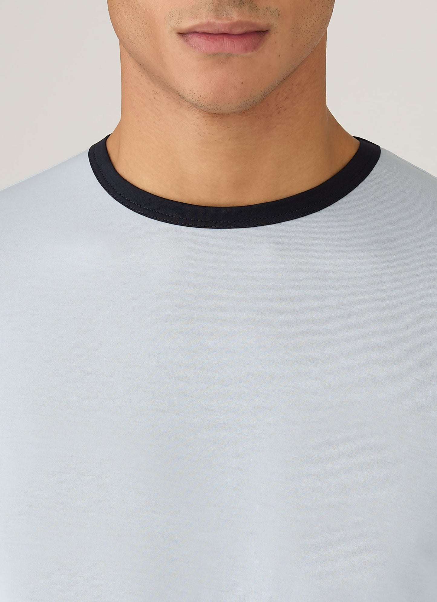 Mens Paul Weller Ringer Tshirt In Ice Blue Pwmtsh0135 Buxa
