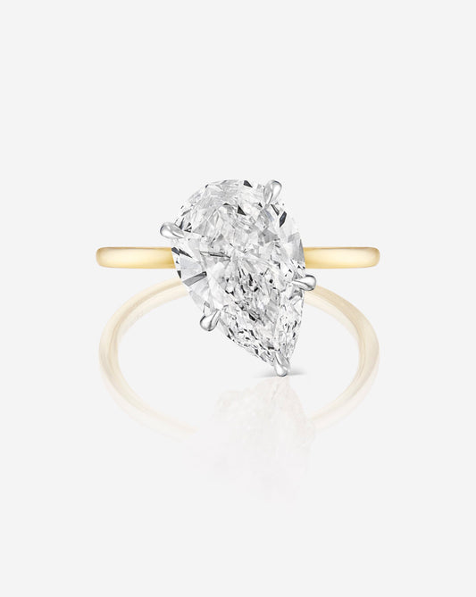 3.01 Pear Lab Diamond in Slanted Whisper Thin® Hidden Halo