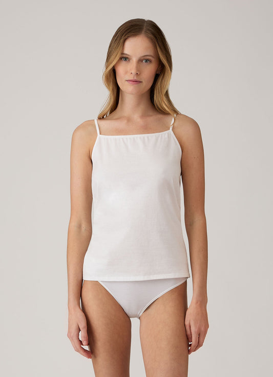 Womens Long Staple Cotton Cami White Wcam4003 Whaa