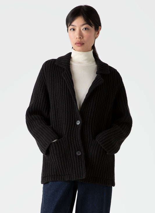 Womens Knitted Cardigan In Coffee Twist Wcar8189 Bren