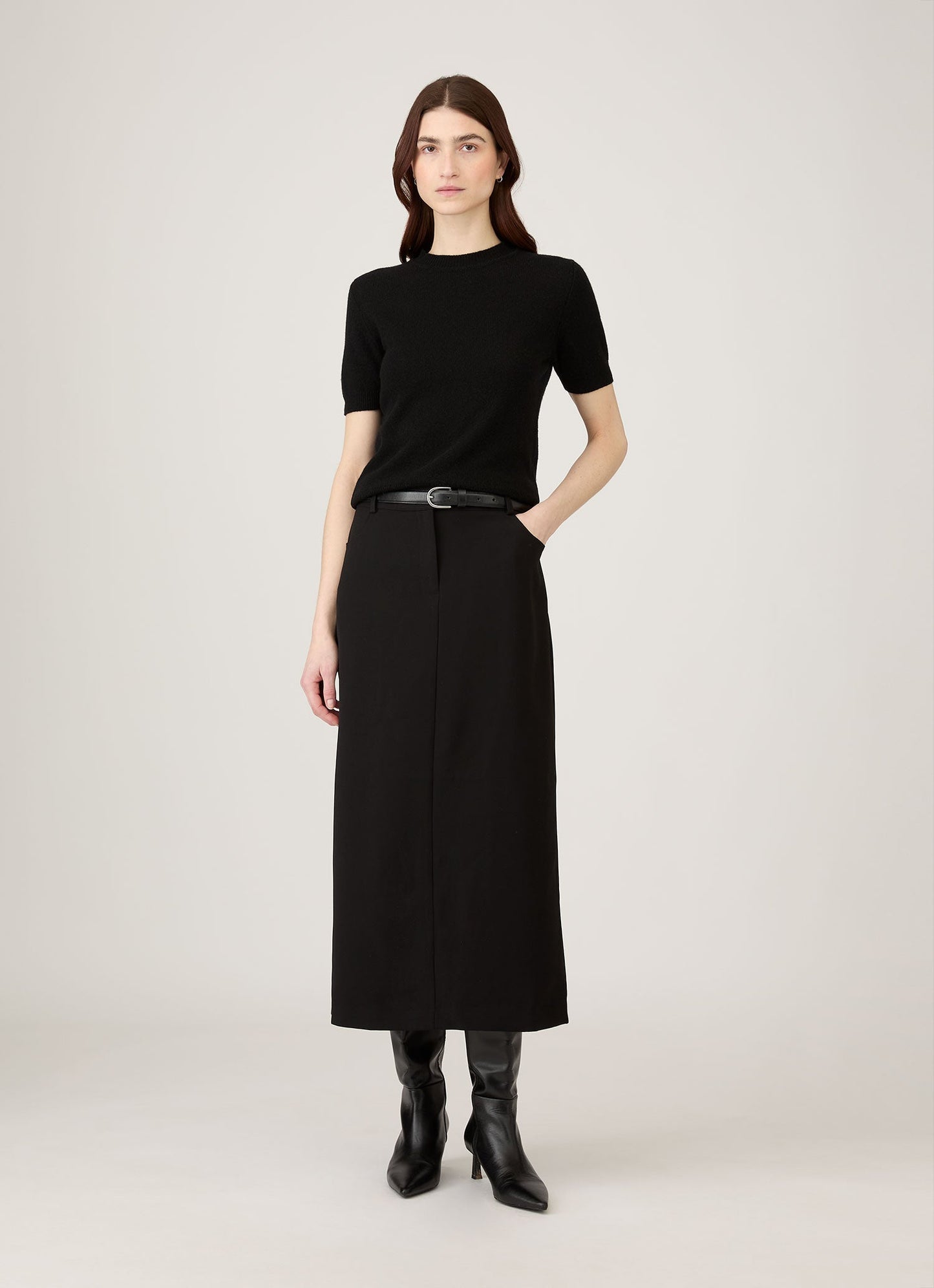 Womens Cashmere Tshirt In Black Wjum8231 Bkaa