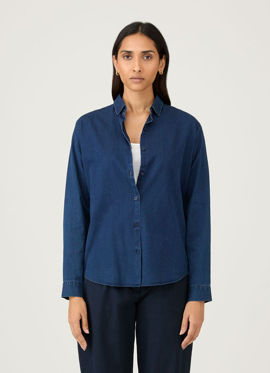 Womens Denim Rinse Shirt In Indigo Wsht2033 Buad